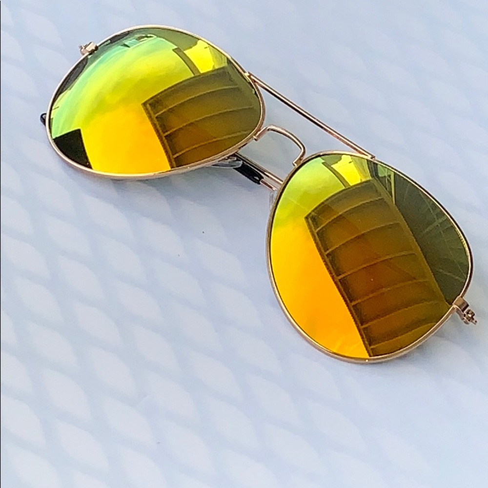 STARBURST yellow & orange gold Aviators